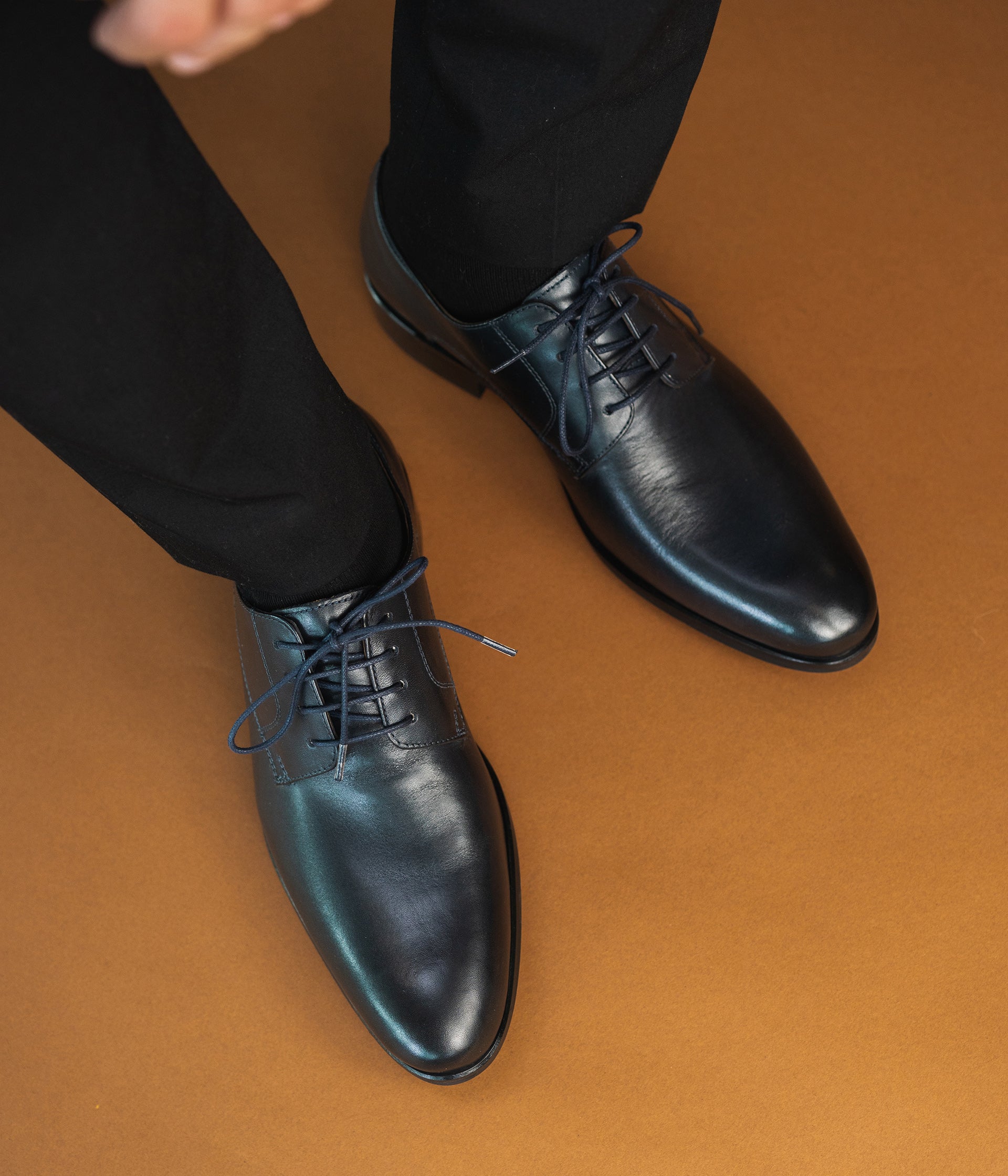 Mens navy derby shoes clearance