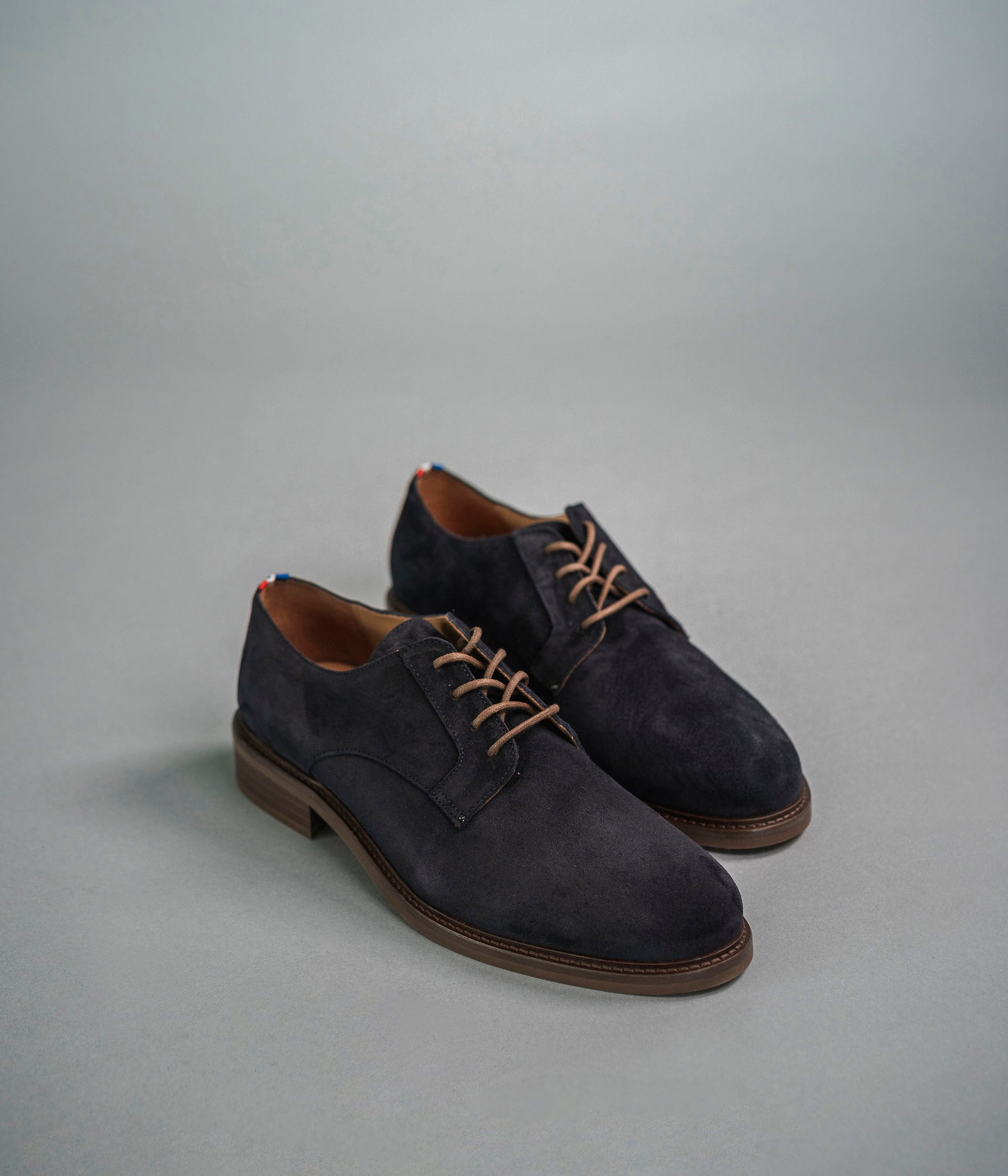 Navy blue derby shoes top