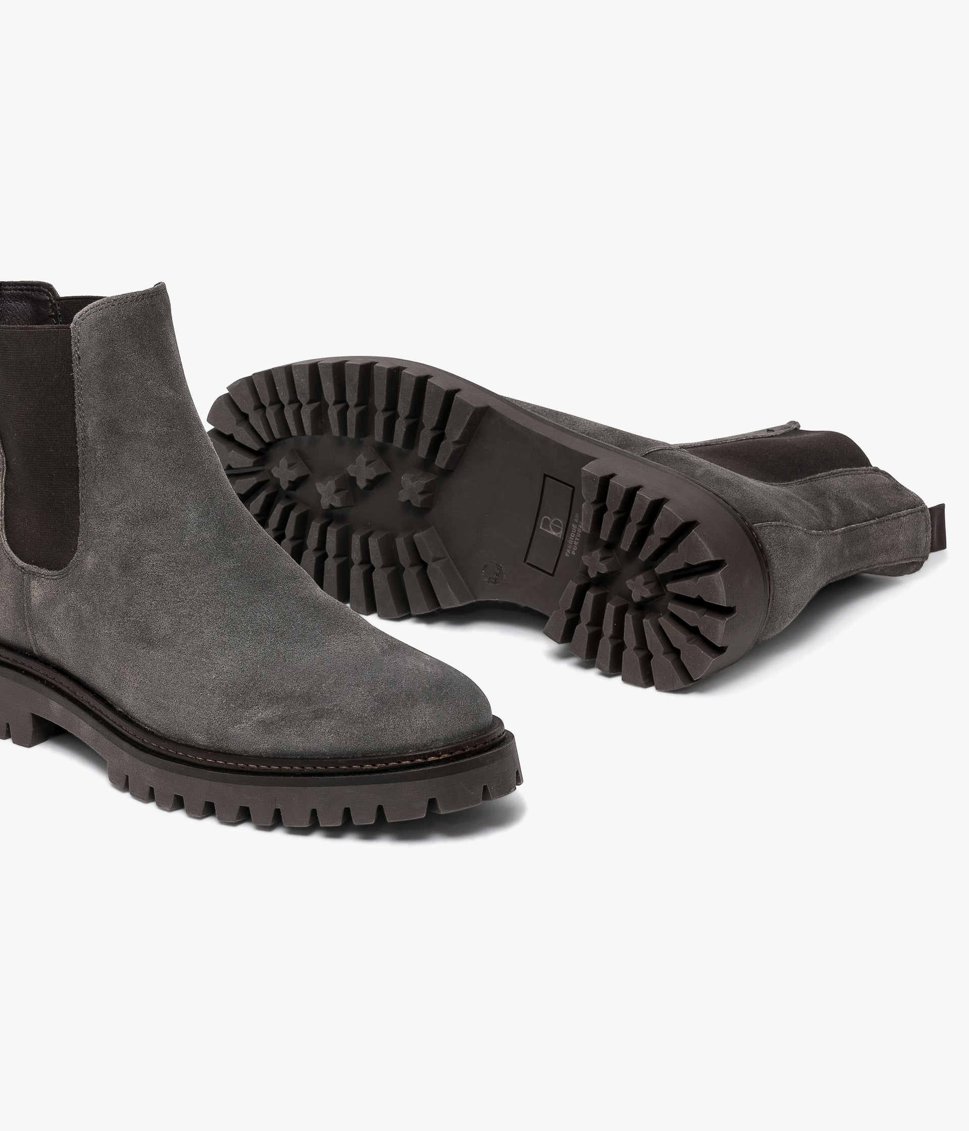 Grey studded chelsea boots cheap