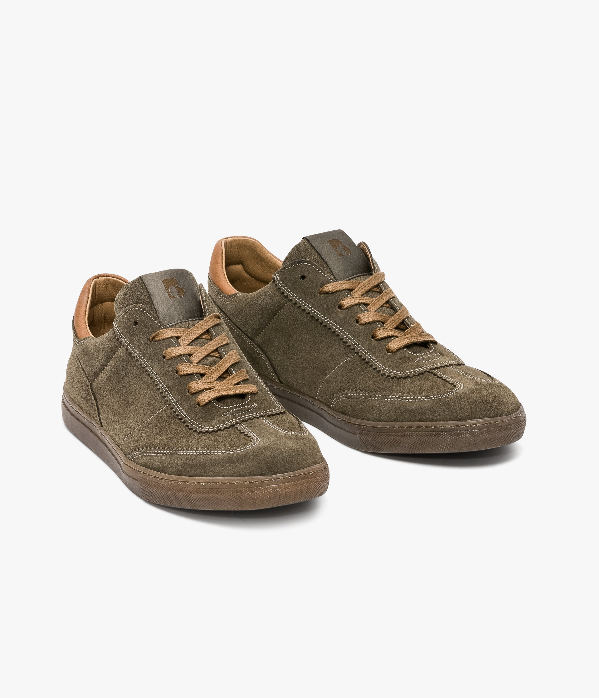 Khaki suede trainers clearance