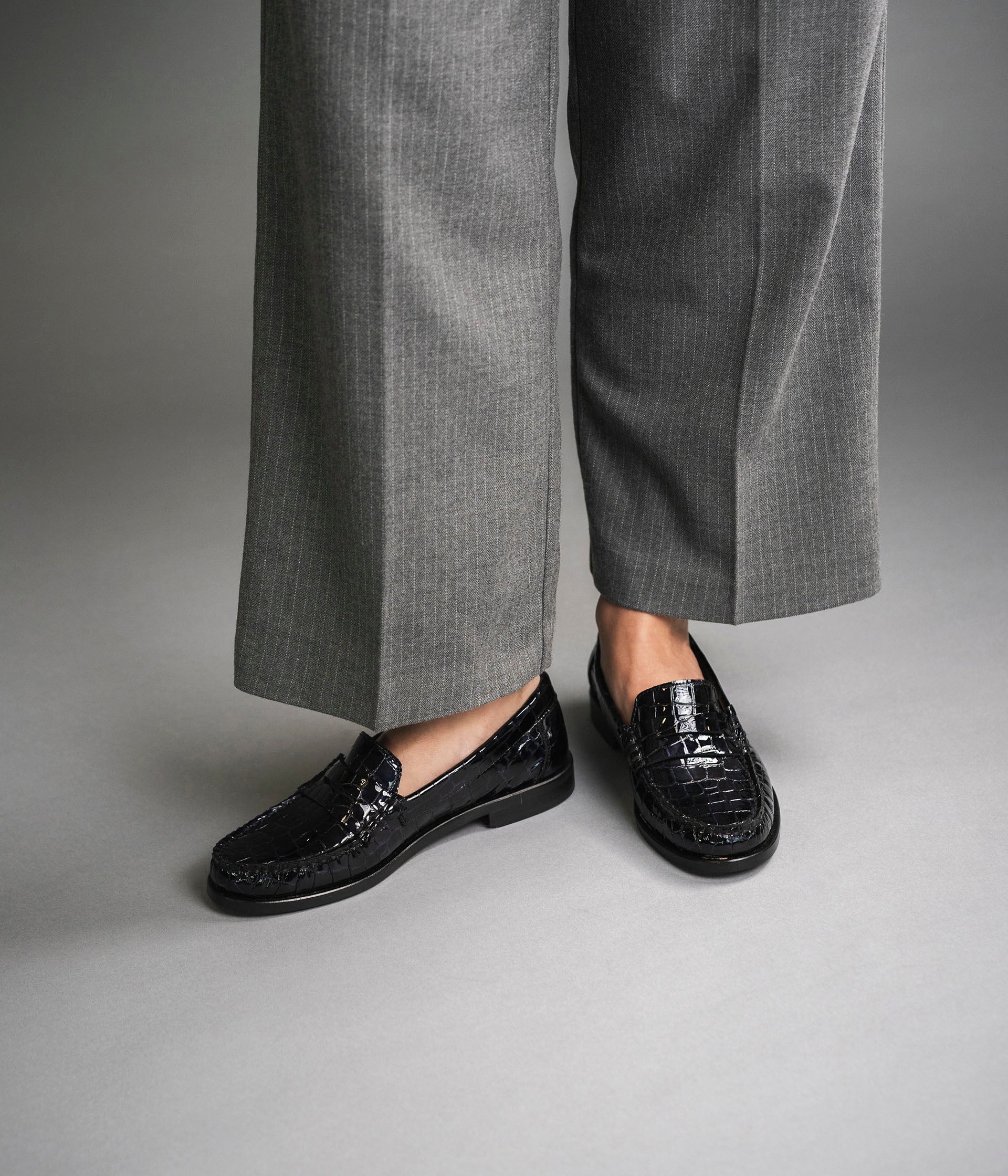 Womens black croc loafers on sale