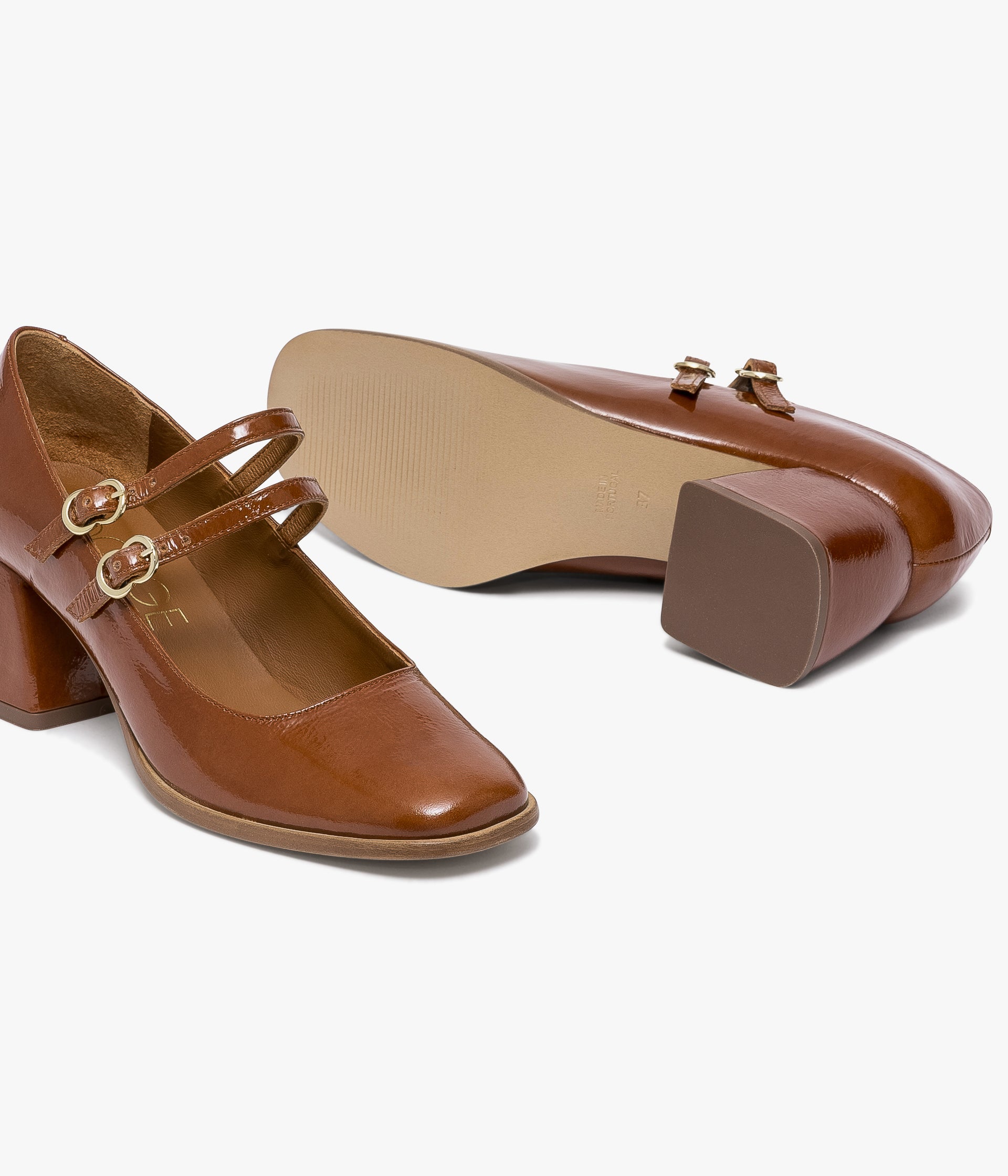 Cognac pumps leather deals