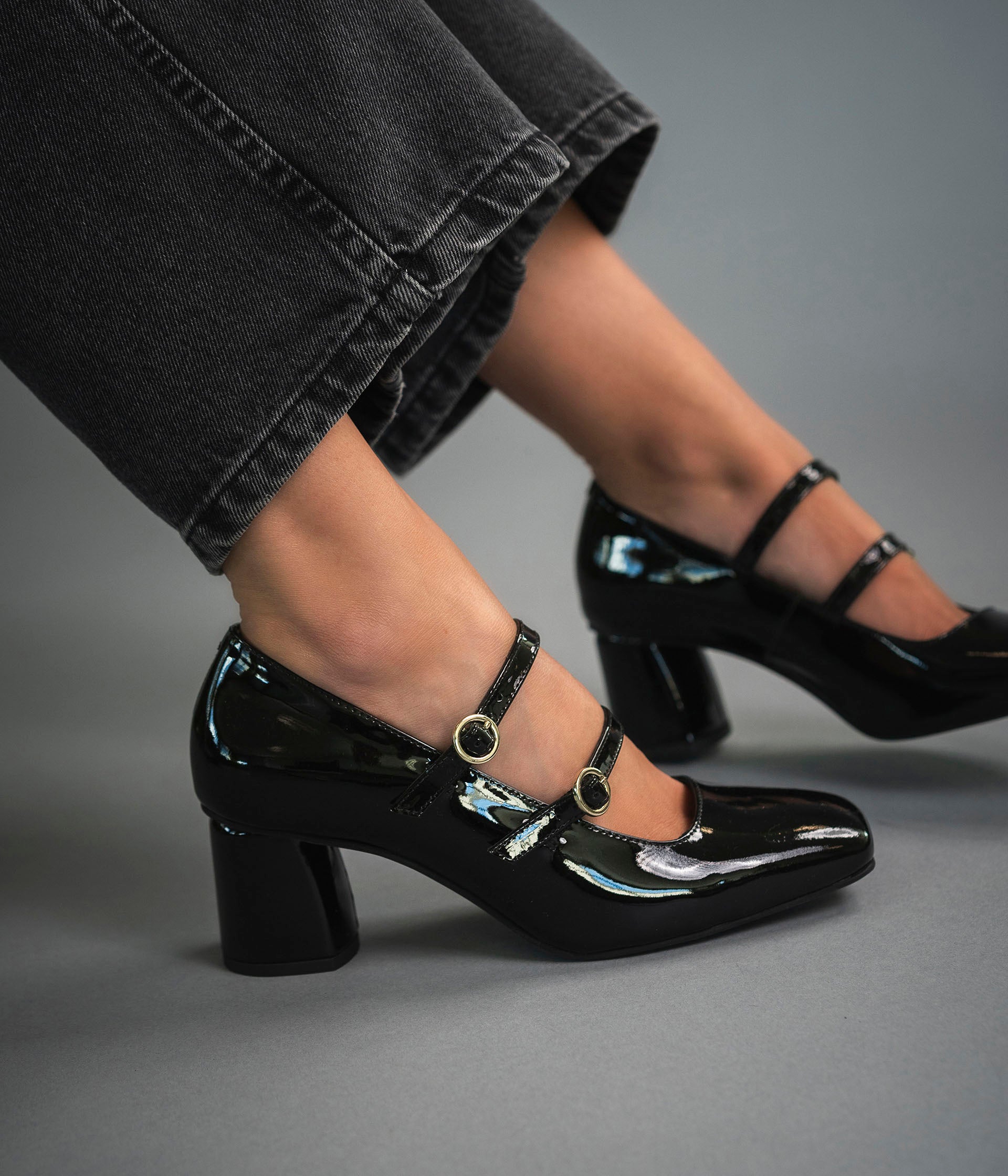 Buy Black Patent Heeled Mary Jane Shoes 3 | Shoes | Tu