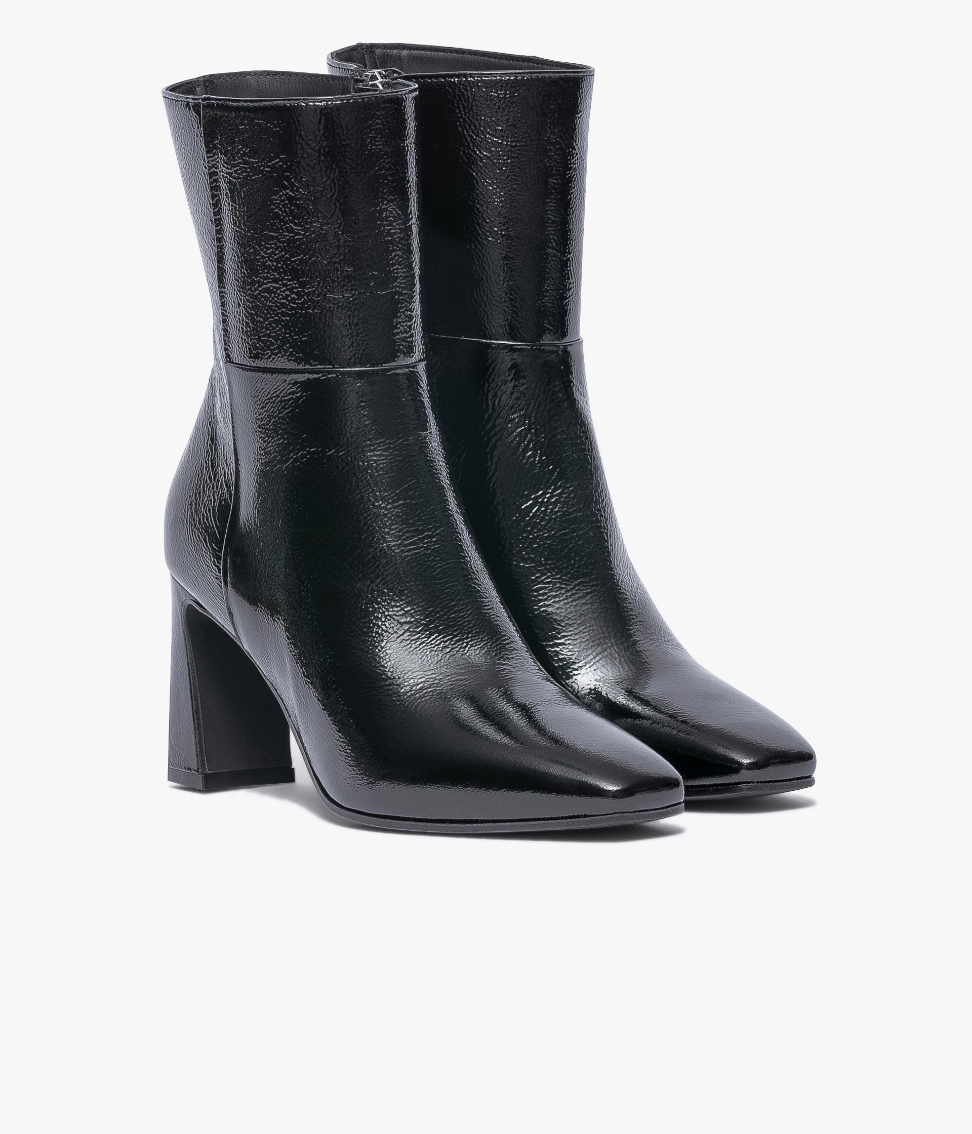 Black patent snakeskin ankle boots cheap