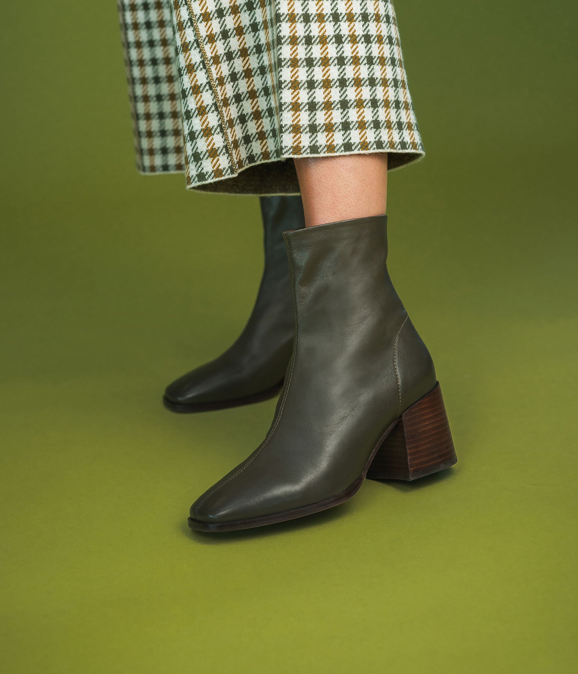 Khaki ankle booties shop