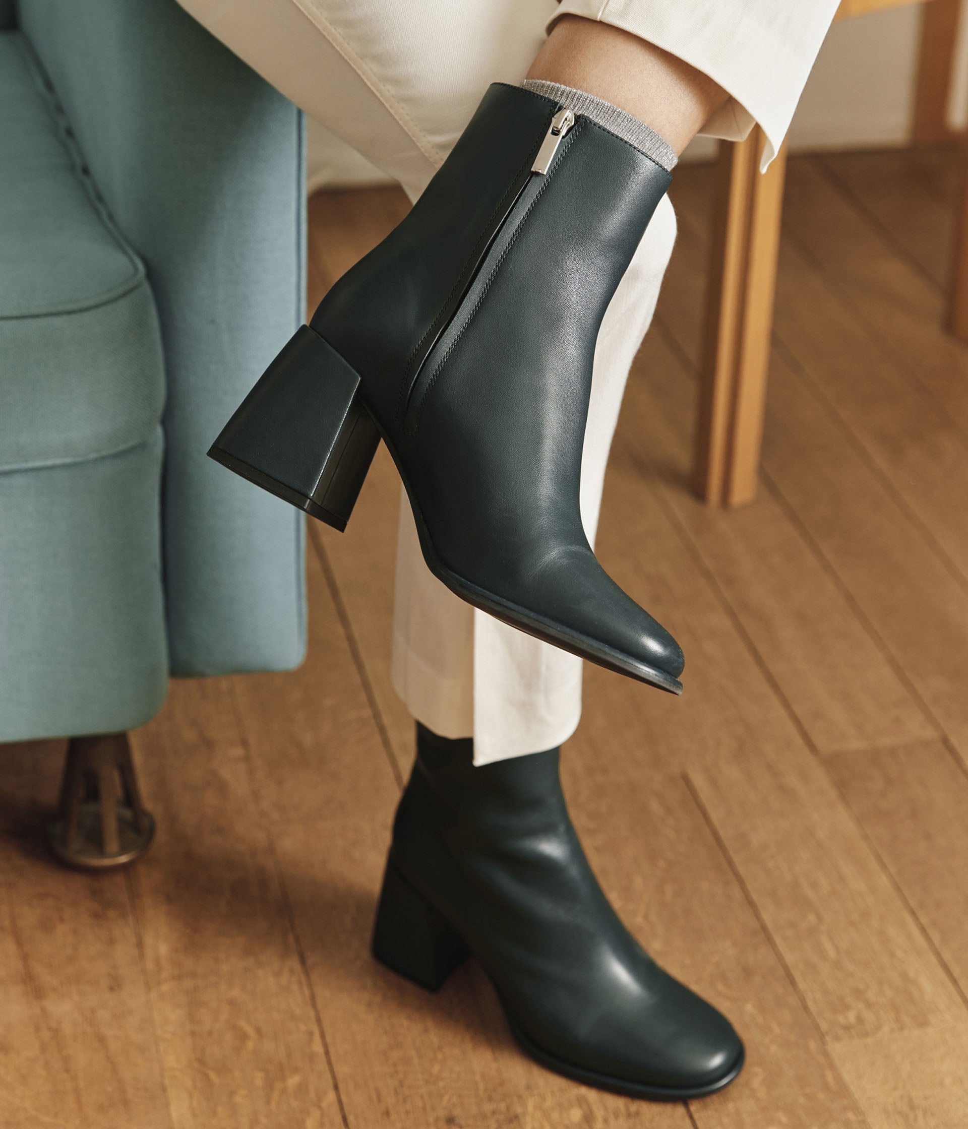 Navy ankle boots women top