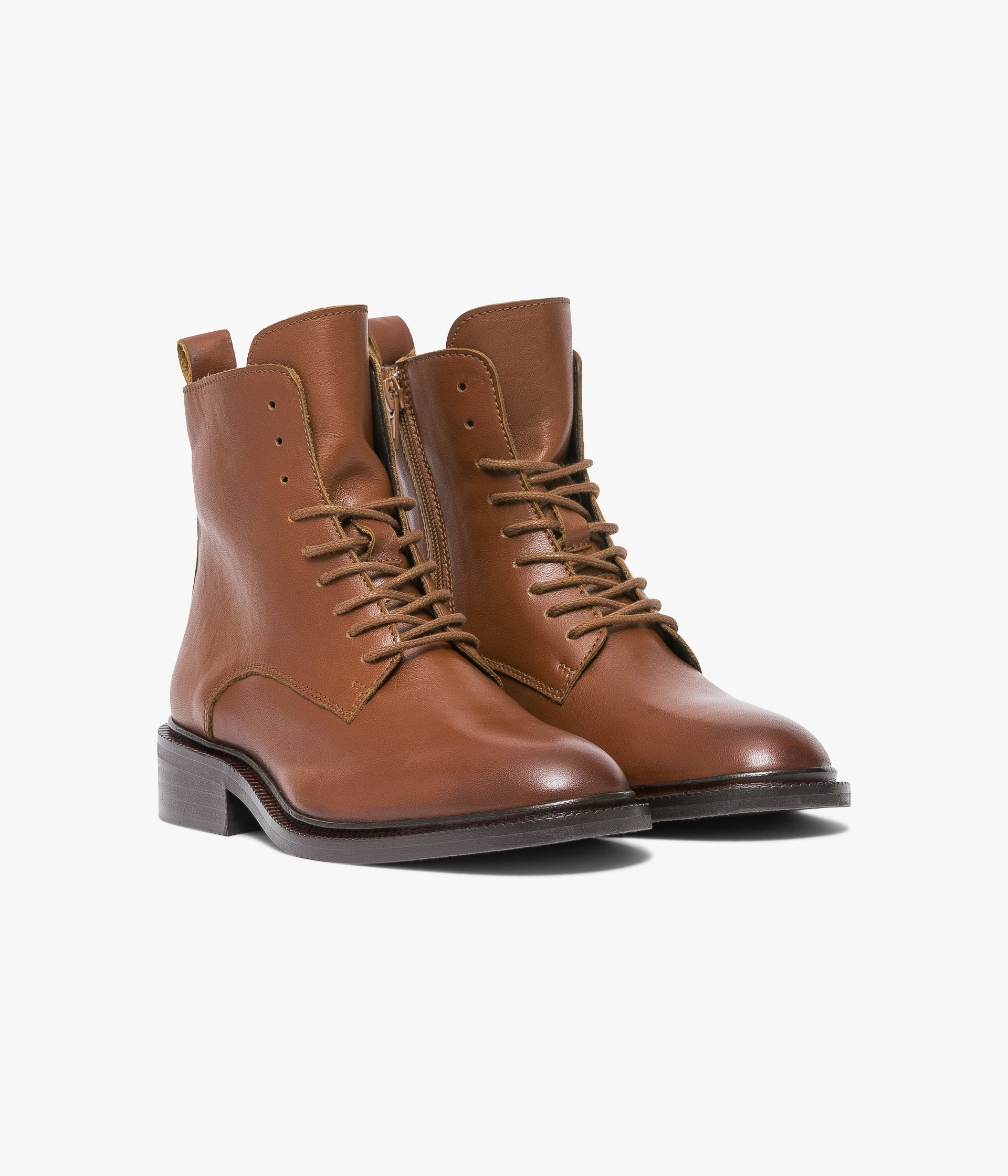 COGNAC SANTIAGO BOOTS Flat boots WOMEN Bocage