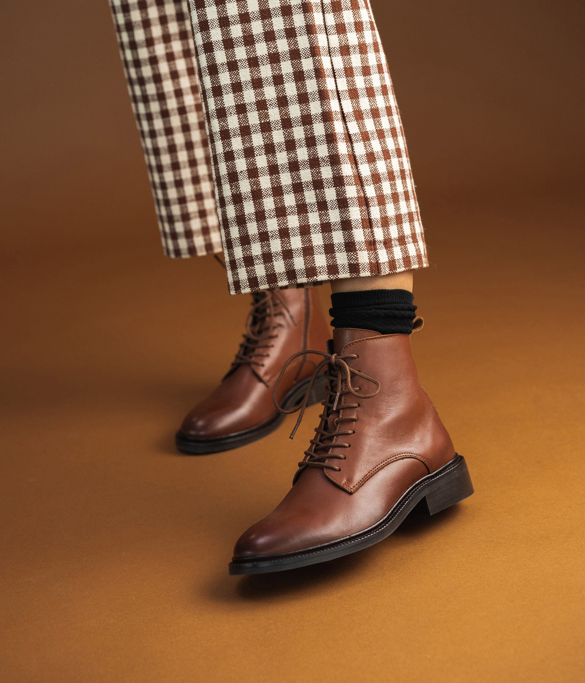 COGNAC SANTIAGO BOOTS Flat boots WOMEN Bocage