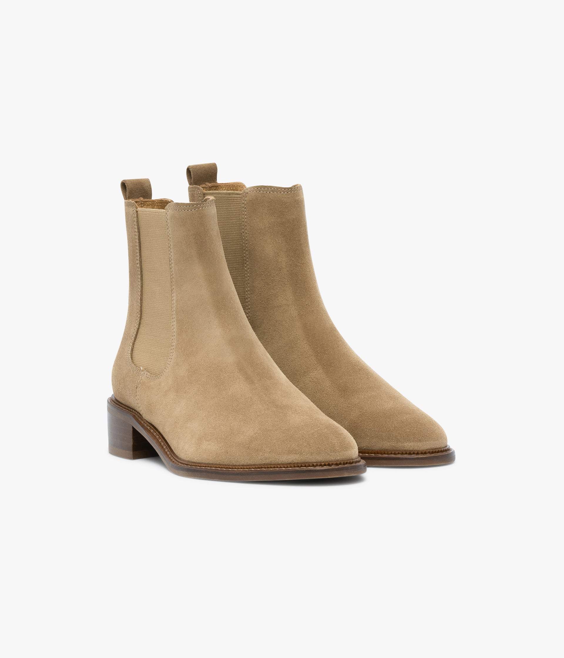 Boots taupe daim hot sale