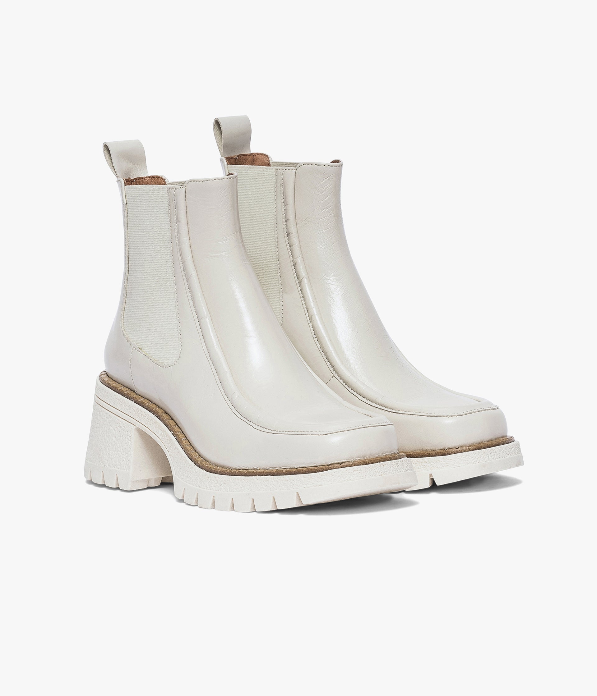 Cream chelsea boots womens discount