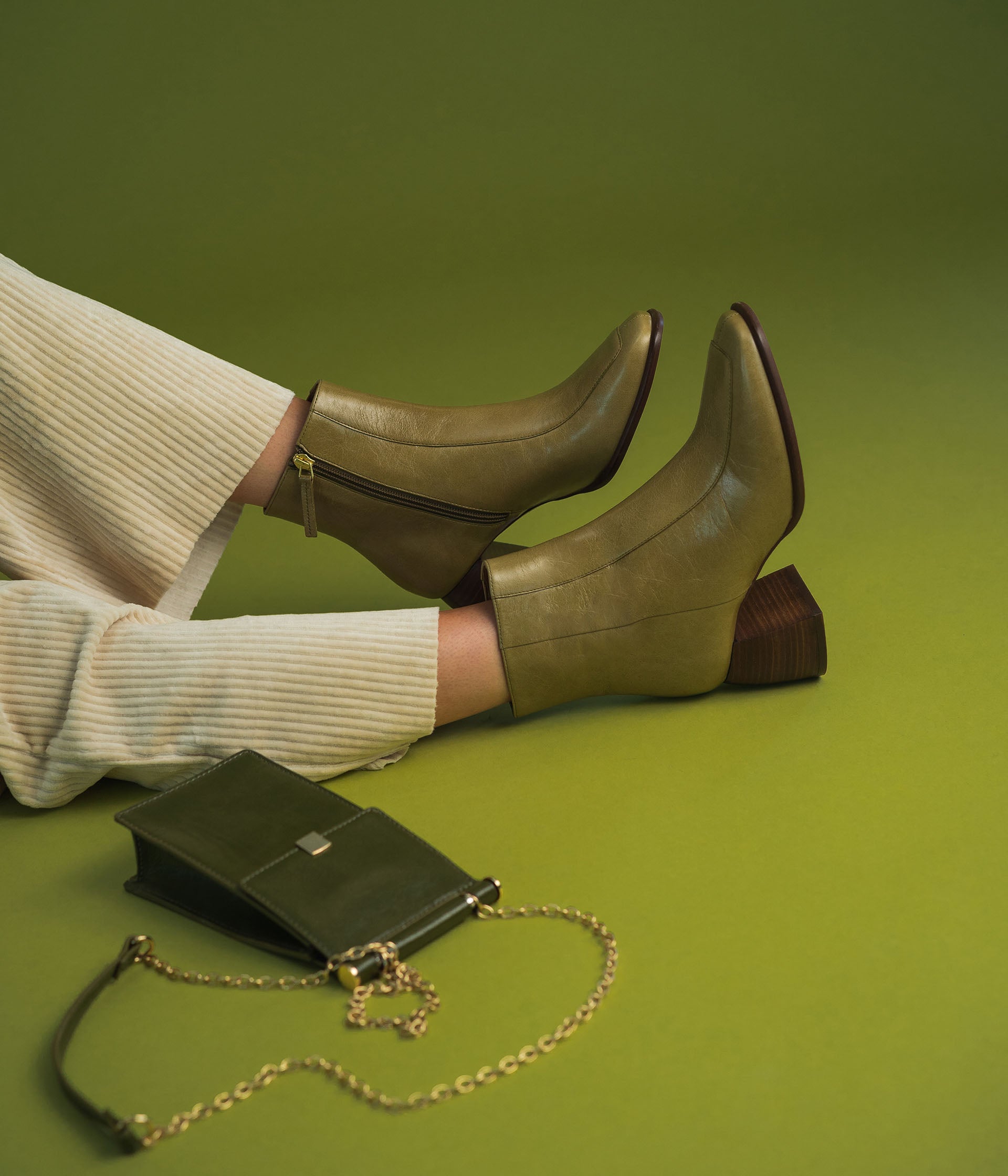 Womens green ankle boots cheap