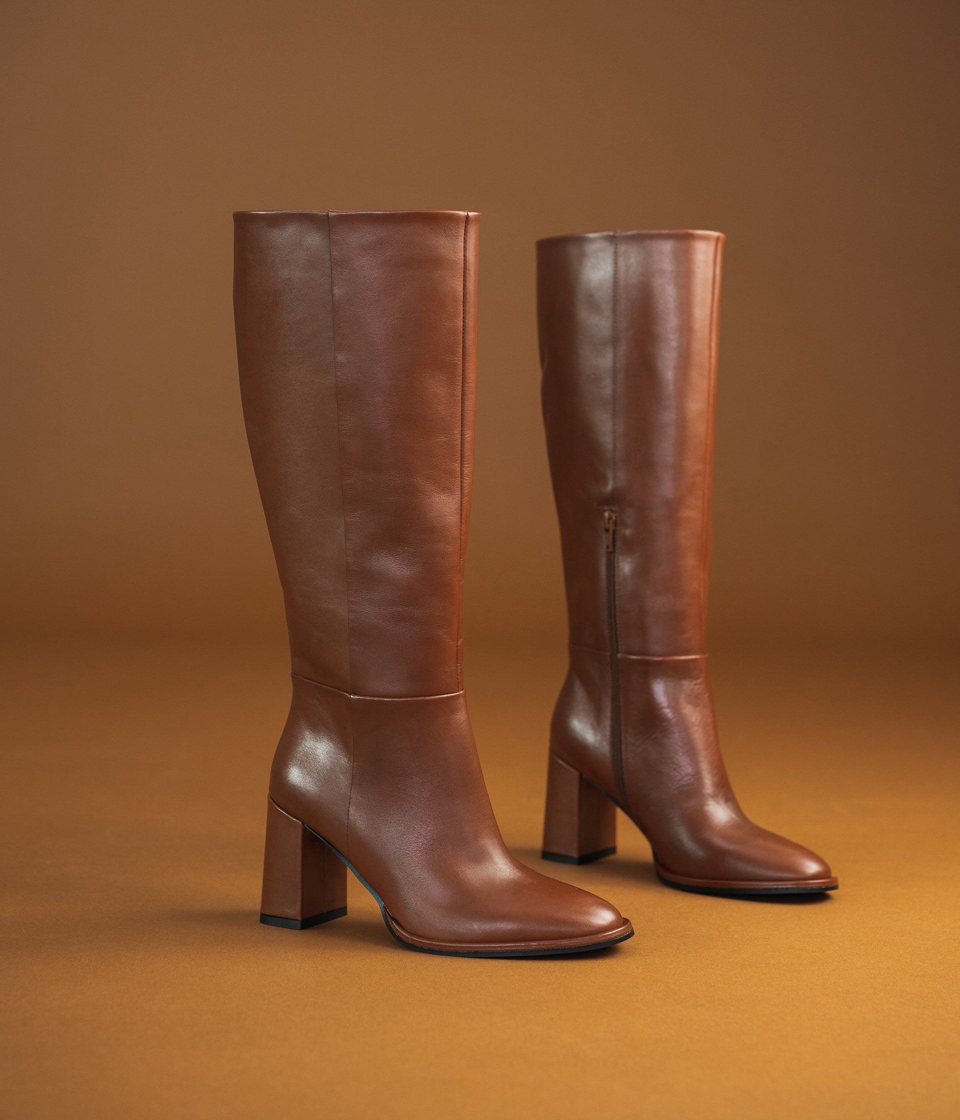 Boots femme cuir cognac best sale