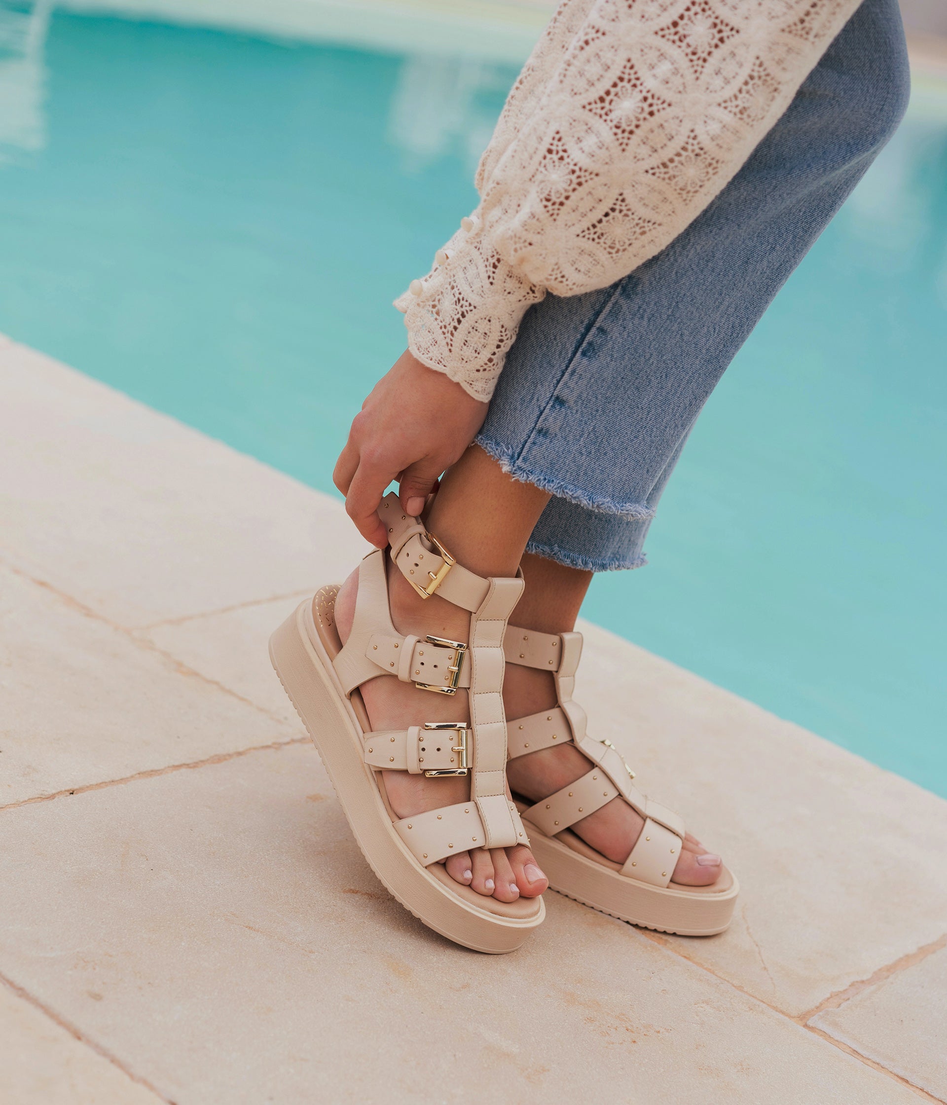 Sandale beige hot sale