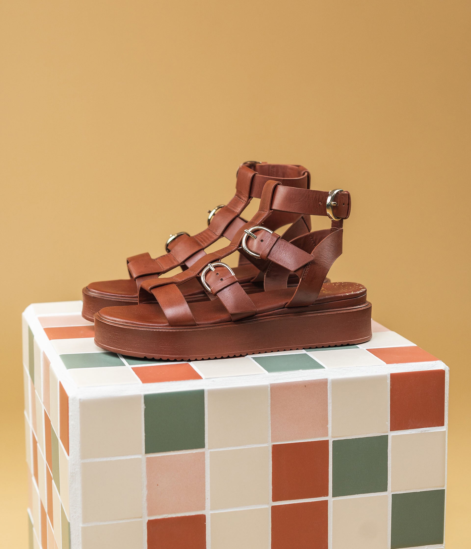 Spartiate marron femme cheap