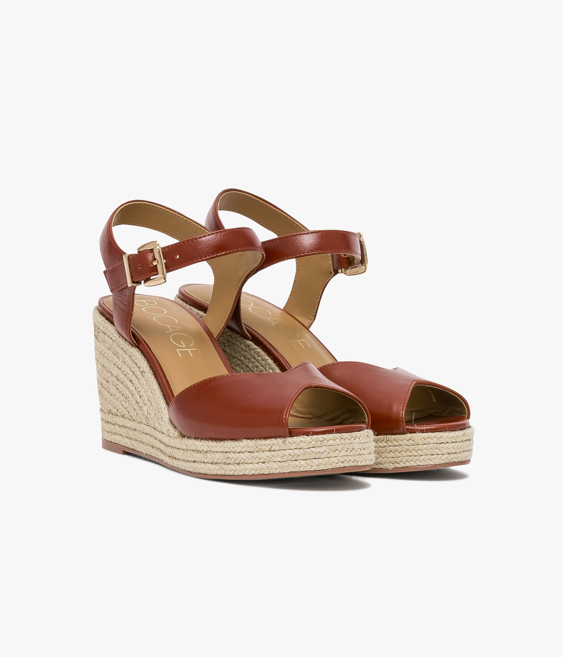Cognac espadrille sandals 2025