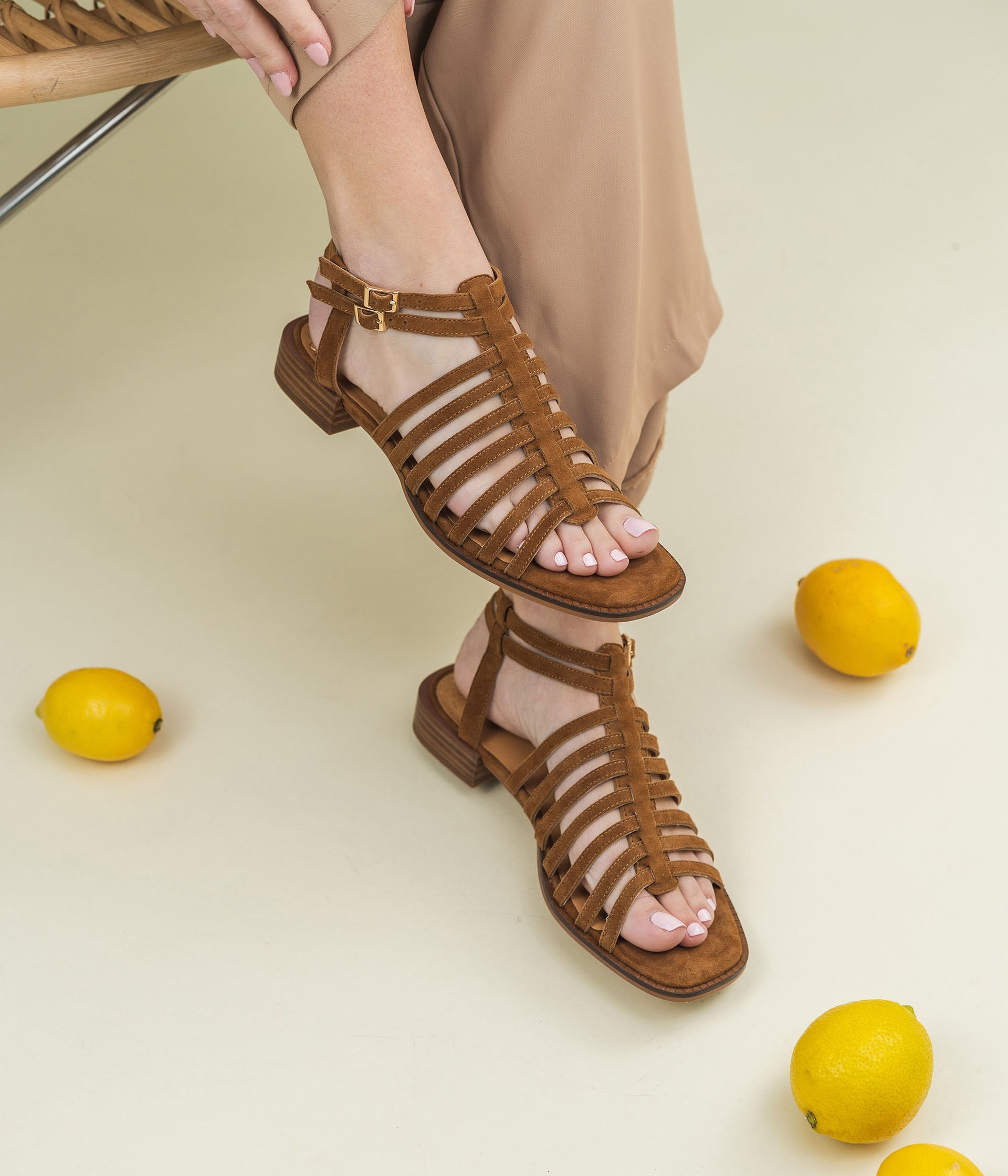 Cognac gladiator 2024 sandals
