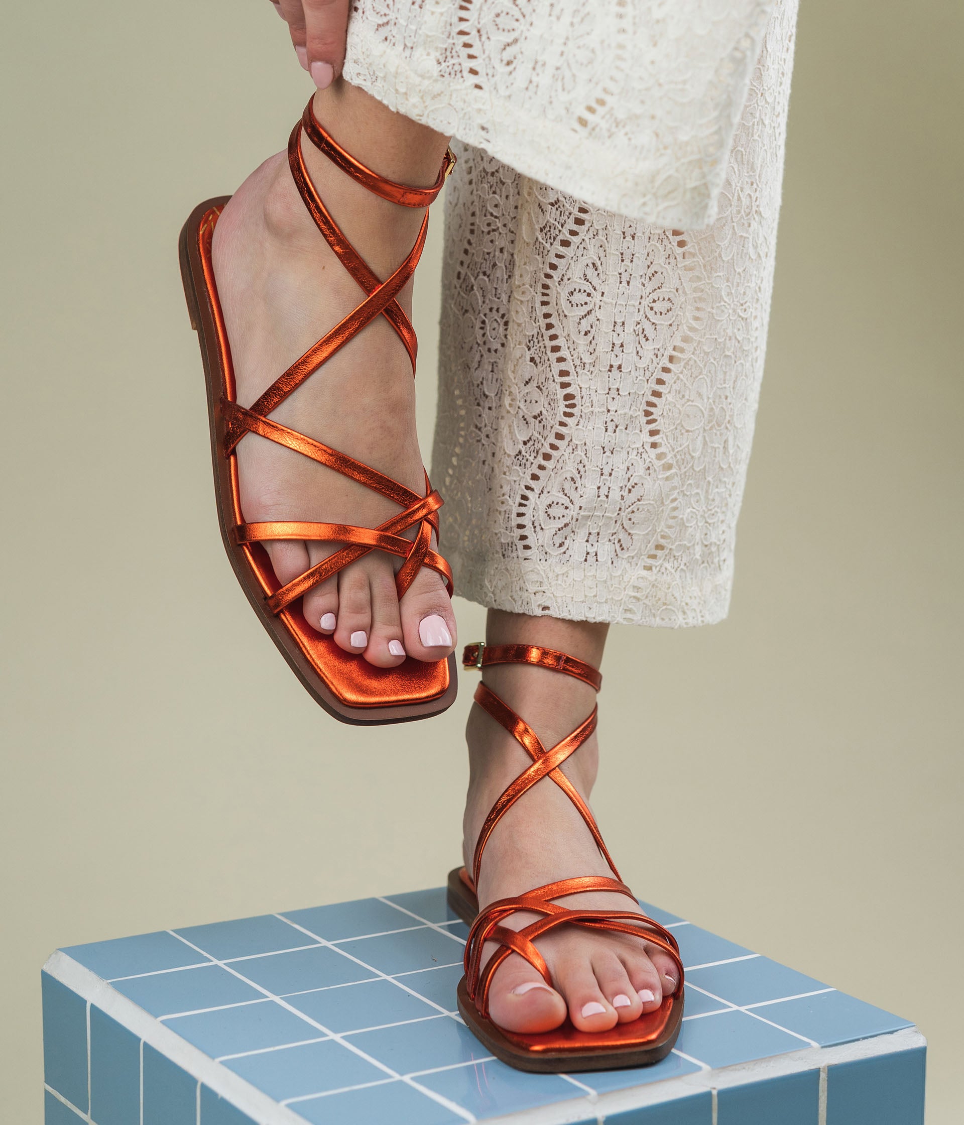 ORANGE JEZABELA SANDAL flats sandals WOMEN Bocage