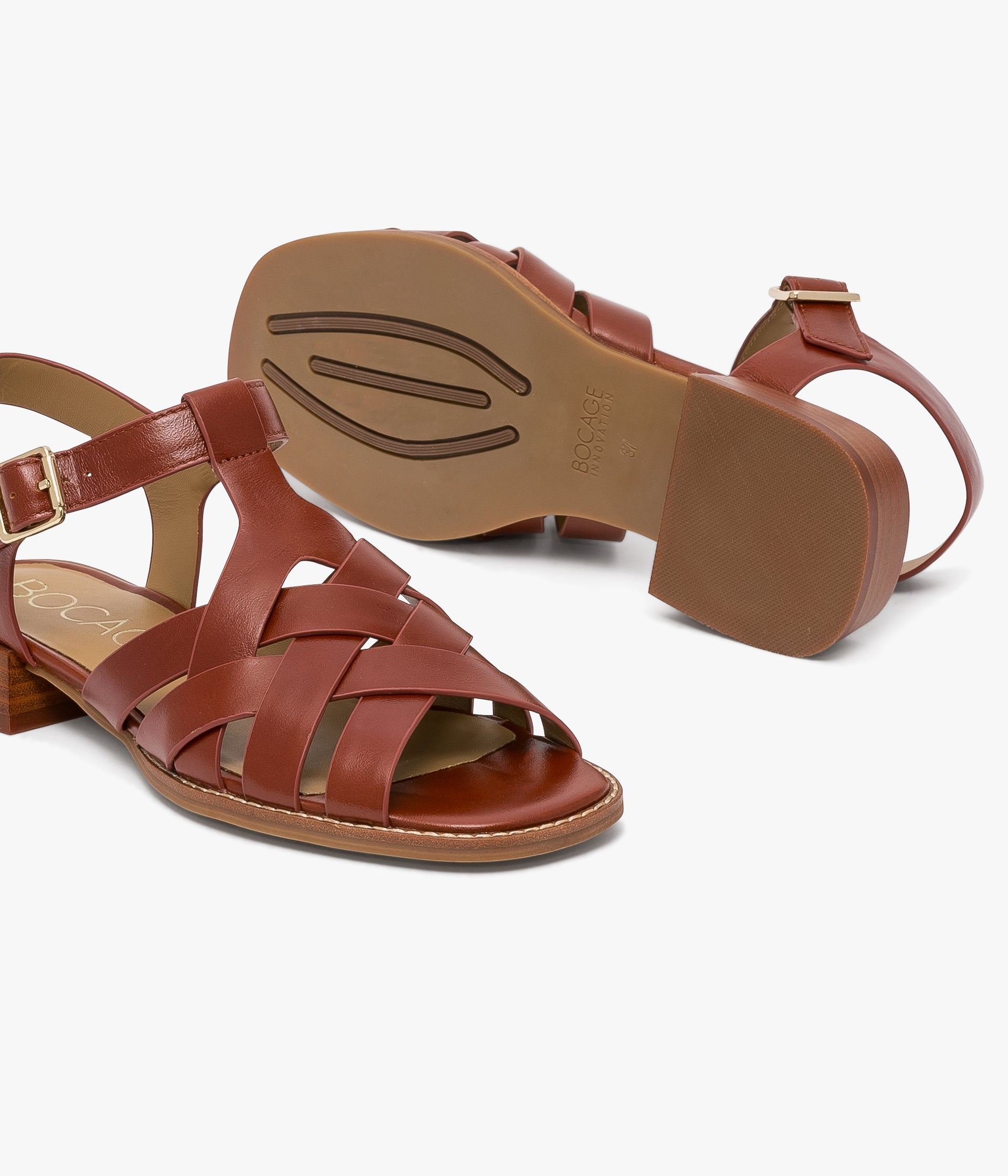 CHESTNUT GIORGIA SANDAL - Sandals WOMEN | Bocage