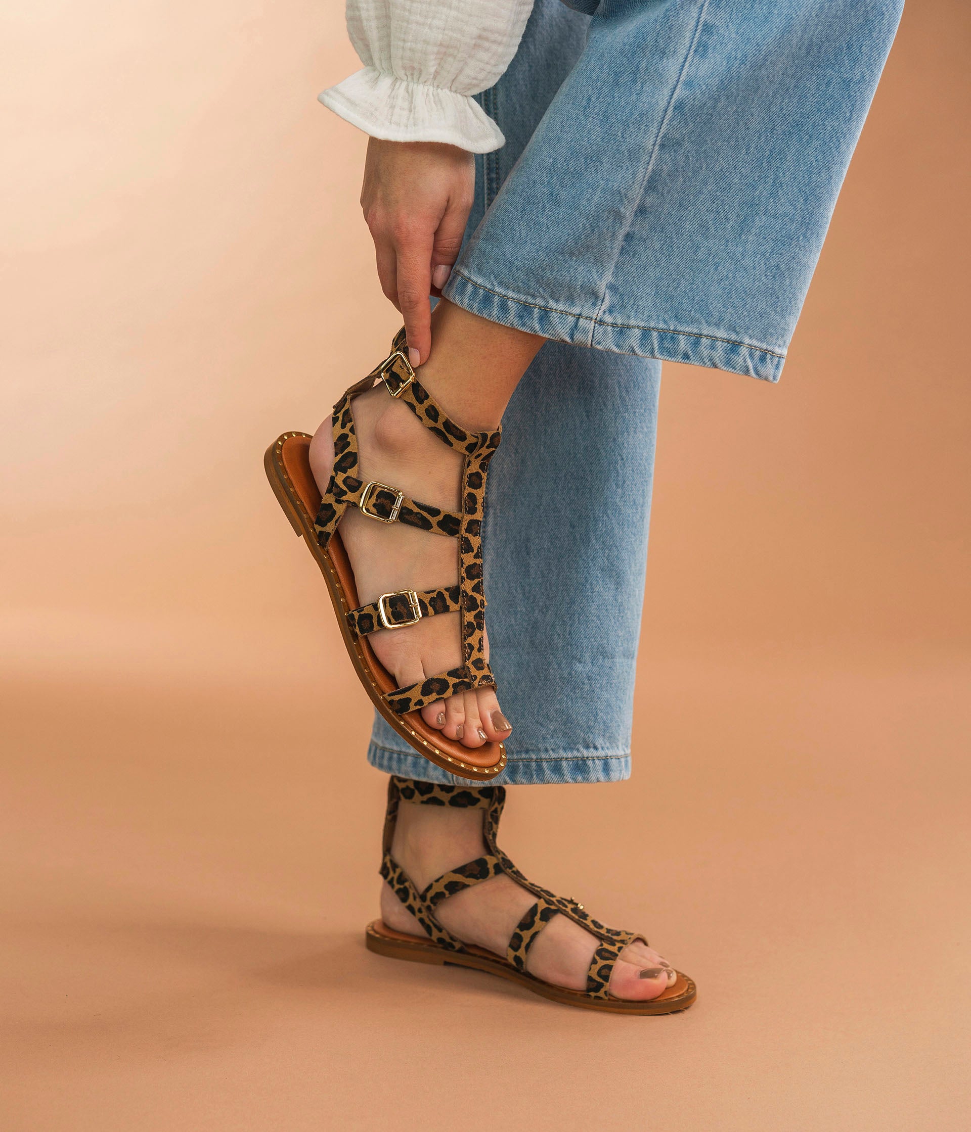 Leopard sandalen shop
