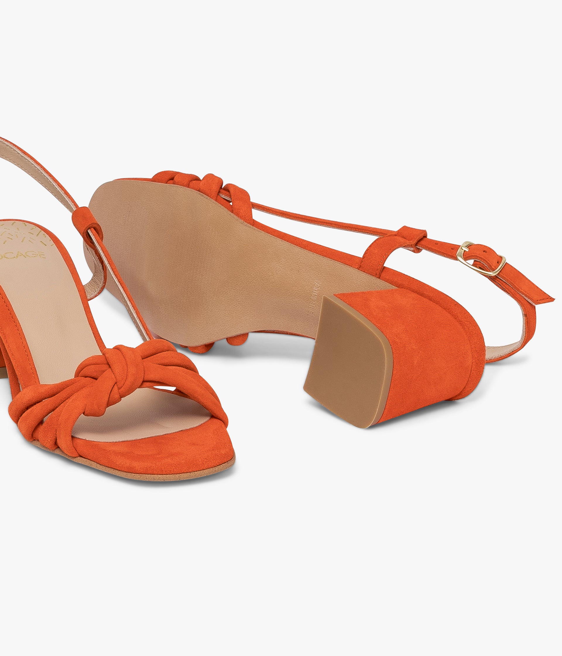 Orange suede sandals store
