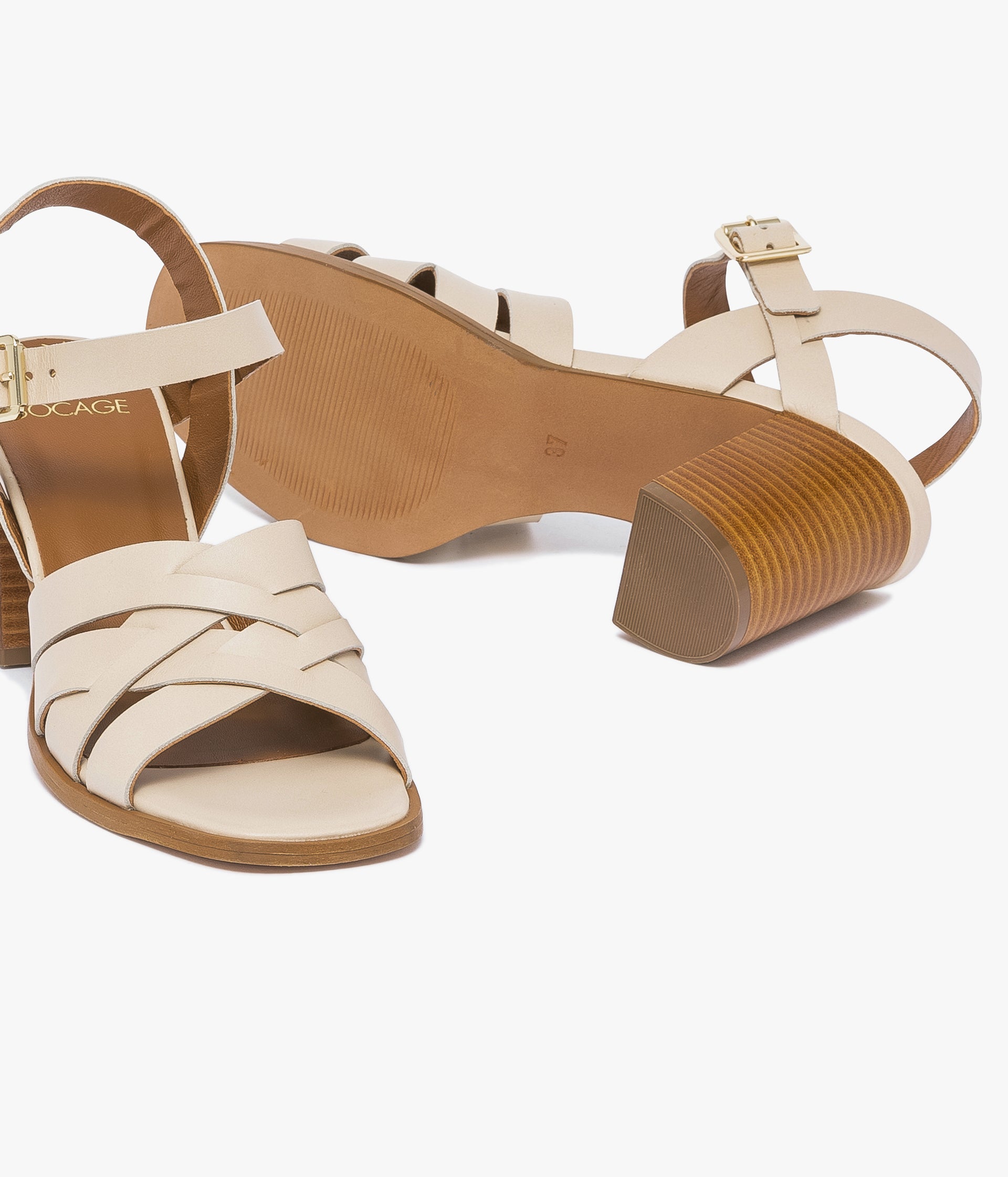 Tan sandals low heel cheap
