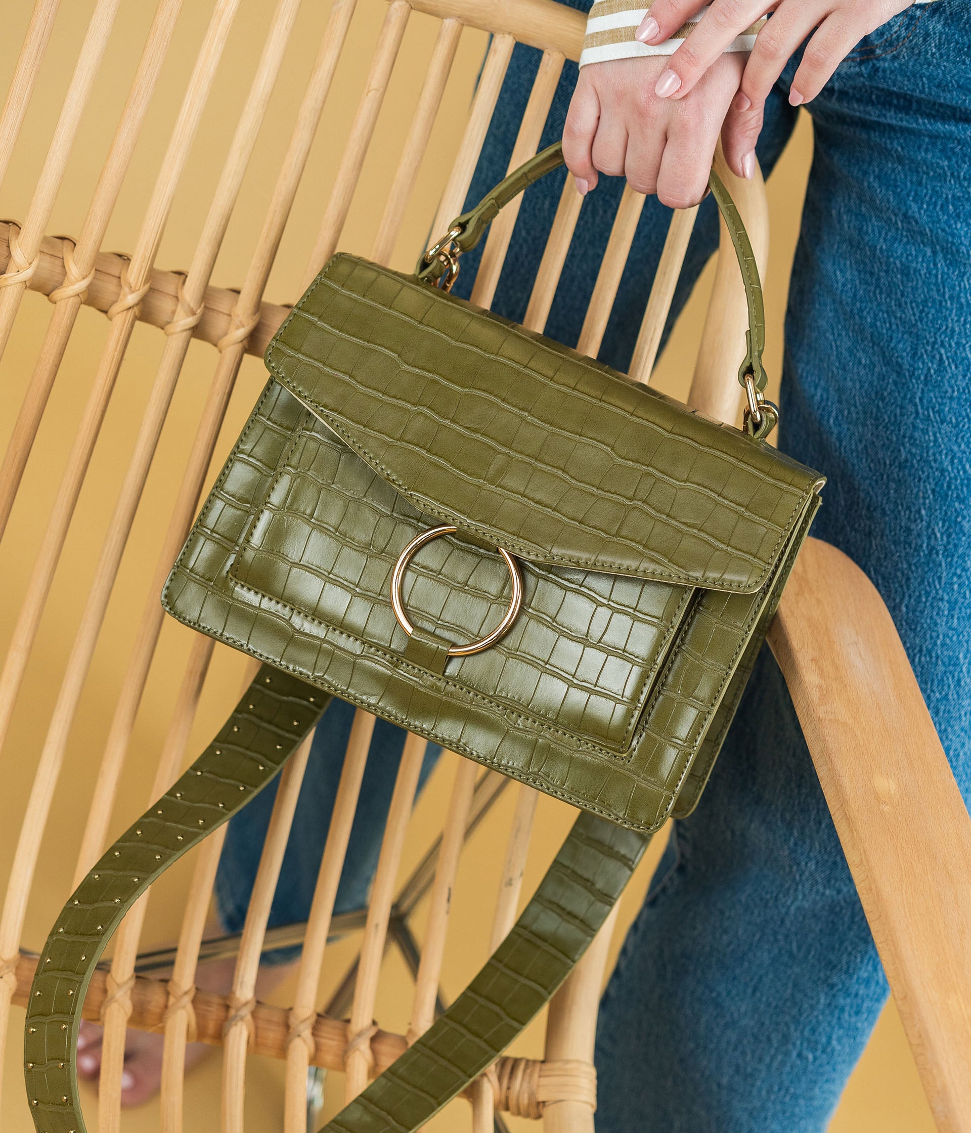 KHAKI BELLARY BAG Medium size LEATHER GOODS Bocage
