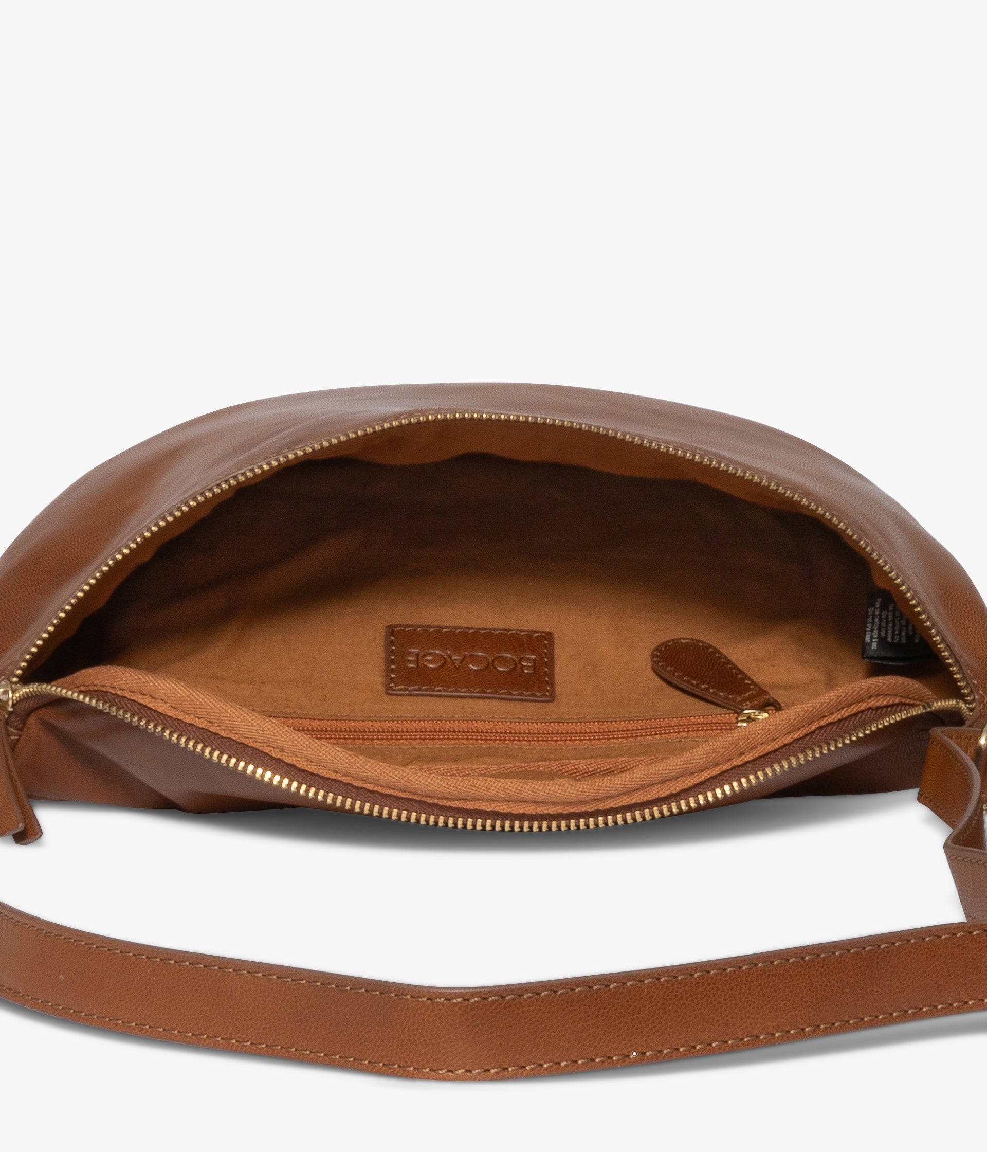 Cognac belt bag top