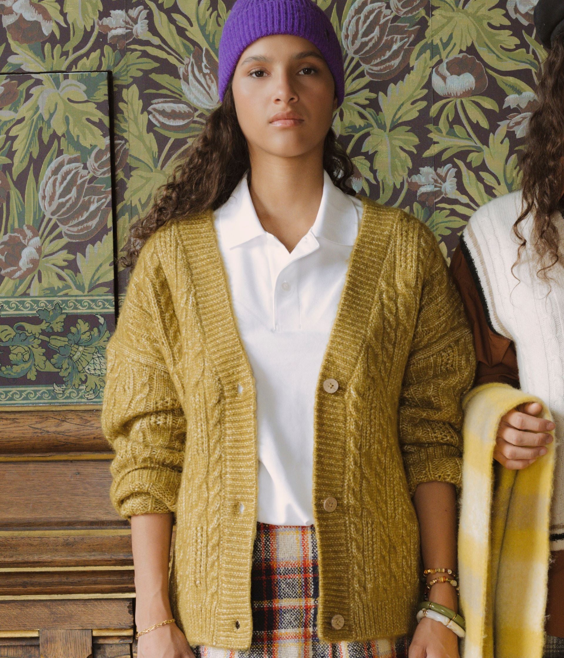 Mustard green on sale cardigan